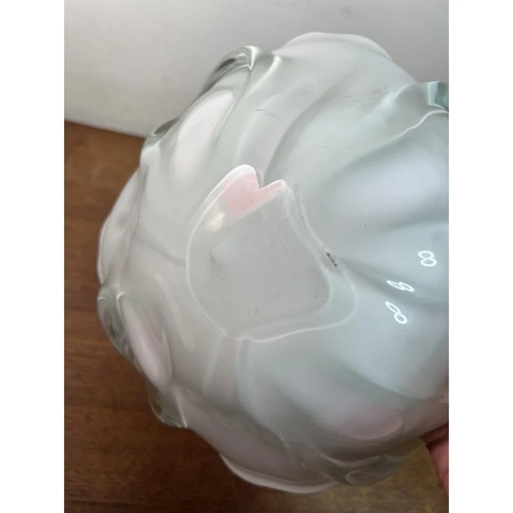 Vtg Murano Art Glass Bowl Sommerso Milk Glass Pink Cheetah Y2k Fashion Retro